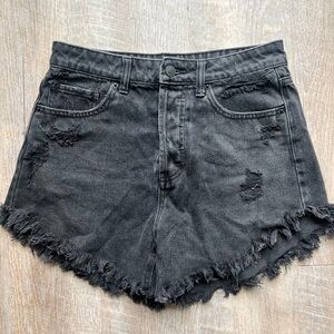 Wild Fable Black Frayed Jean Shorts